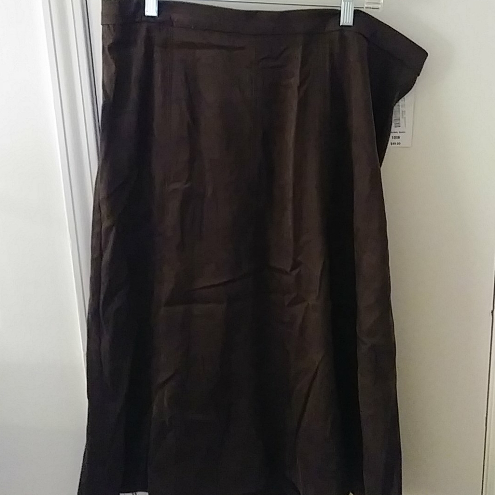 Tan Jay Brown Suede Seasonal Basic Skirt
